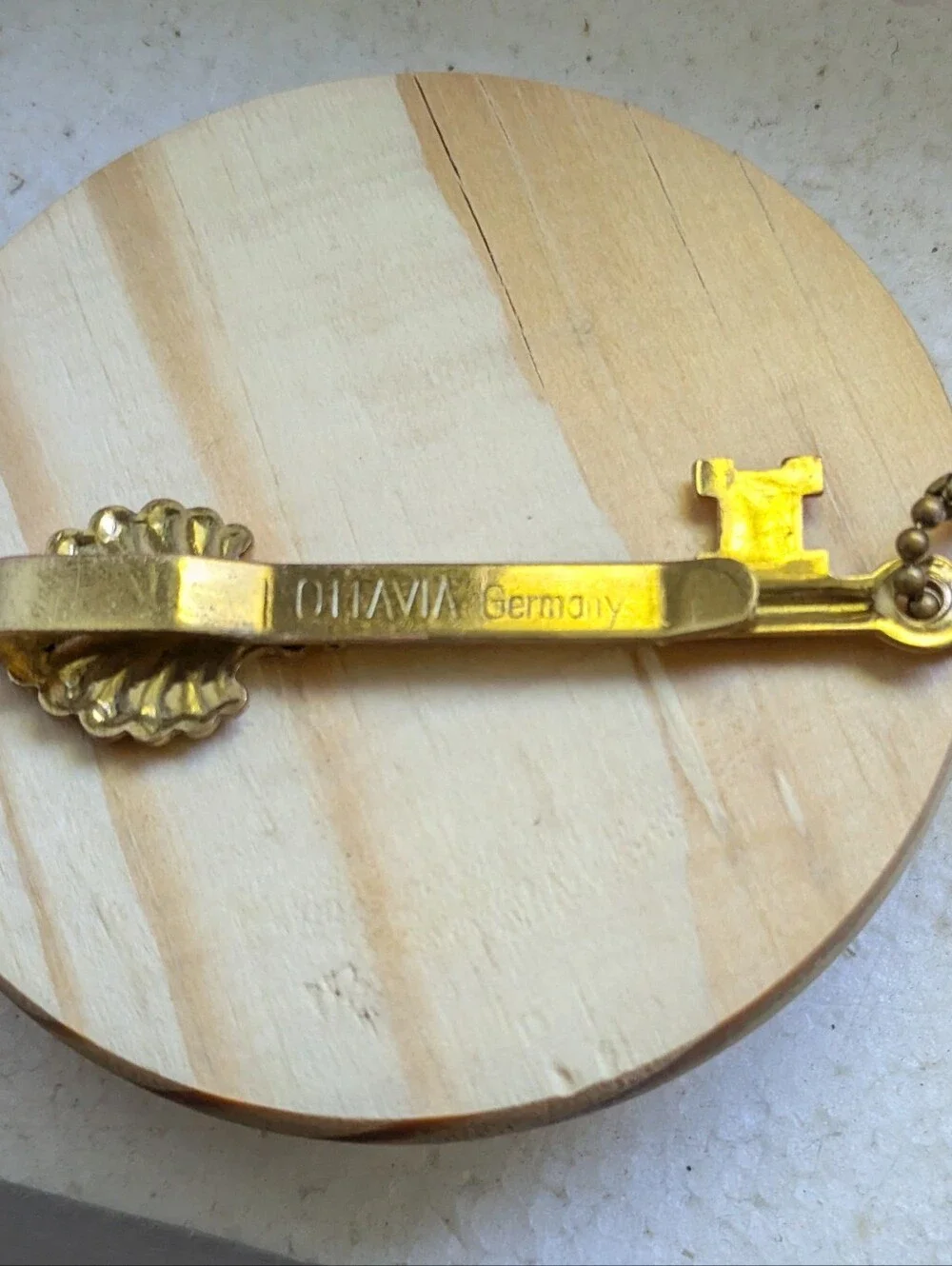 Vintage OTTAVIA Germany brass skeleton Key Tie Clip/Money Clip